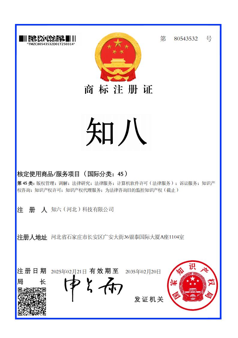 Trademark Registration Certificate
